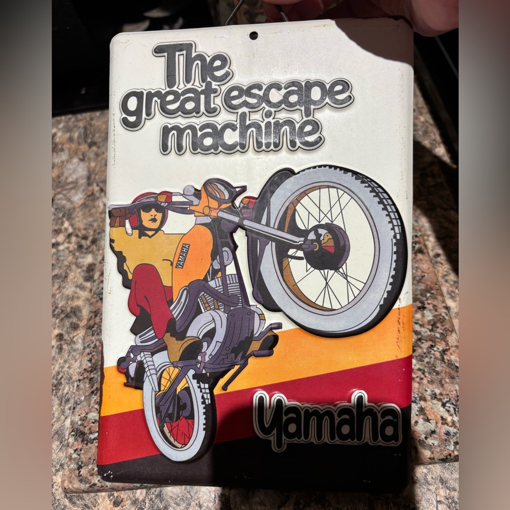 Red shed Yamaha Retro Motorcycle Sign-nwt